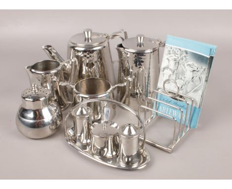 A collection of Olde Hall tea and cruet sets. To include a complete 'The Warwick' tea set together with a condiment set on tr