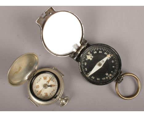A German WWII Fargel &amp; Rossmanith compass along with another compass.  