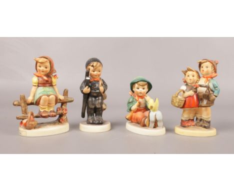 Four pieces of 'Gobels' ceramics. To include 'Singing Lesson' &amp; 'Just Resting' as examples. H: 10cm, W: 7cm.  Condition g