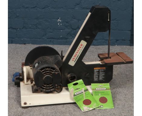 An Axminster Power Belt &amp; Disc Sander. Model AW18BDS  
