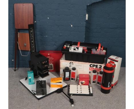 A quantity of dark room photography equipment. Including Jobo CPE2 colour processing starter kit, Durst M605 Colour projector