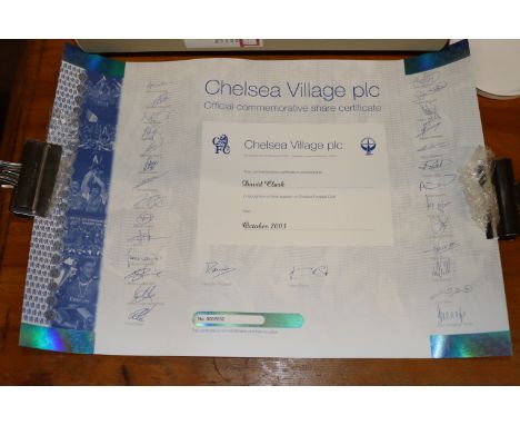 A Chelsea Village PLC commemorative share certificate 