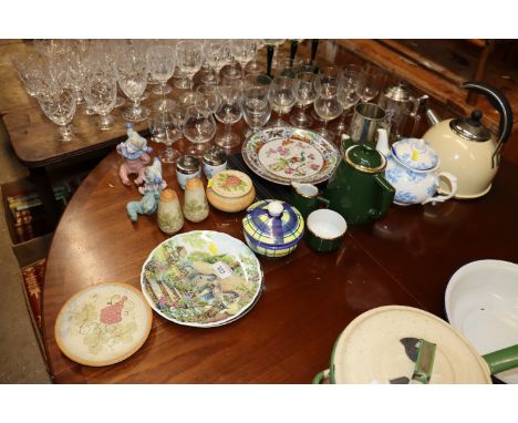 A collection of decorative glass and china to include Royal Albert collector's plate; Royal Worcester egg coddlers; two Nao f