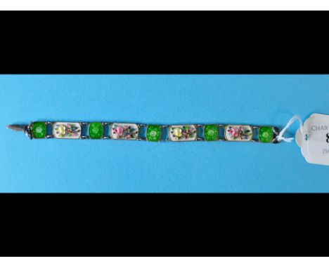 An enamel bracelet, with floral decoration (a.f.)