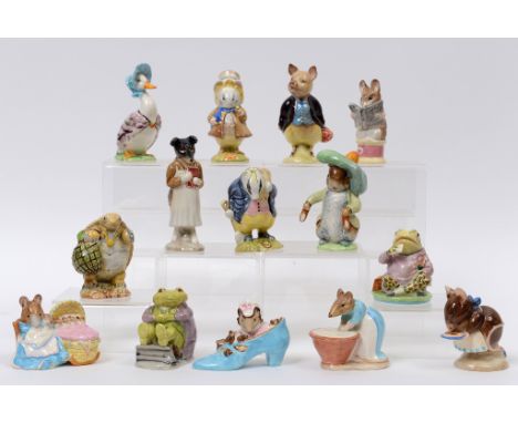 A Beswick Beatrix Potter figure, Pickles, BP-2, and thirteen other Beatrix Potter figures, including Benjamin Bunny, 1st vers