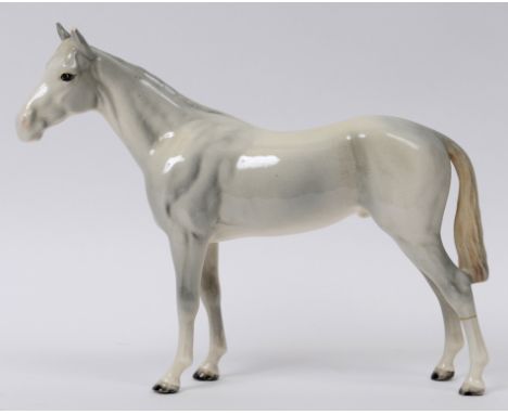 A Beswick Bois Roussel Racehorse, 3rd version, painted white, 701, gloss (one leg glued and ear chipped)  See illustration