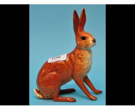 A Beswick Hare, seated, 1025, gloss (a.f.)