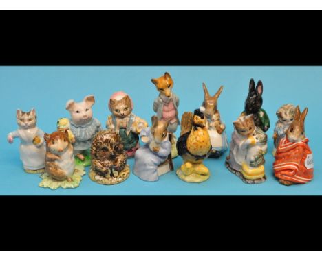 Thirteen Beswick Beatrix Potter figures, including Tabitha Twitchett & Miss Moppet (ear chipped), and Old Mr Pricklepin, all 