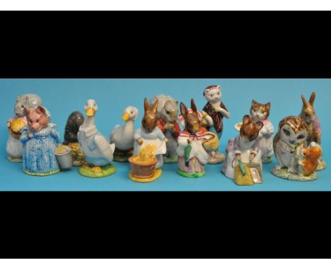 Thirteen Beswick Beatrix Potter figures, including Cecily Parsley, 1st version, and Susan, all BP-3b (13)