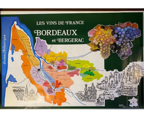 A collection of ten French wine posters, 1980s, rolled, comprising seven single-sided posters measuring 74cm x 111cm, one sli