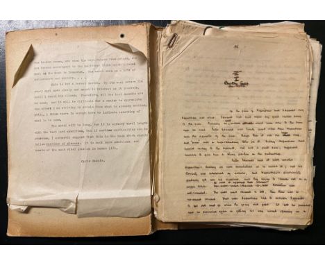 MASSIE, Chris. Death Goes Hunting, incomplete manuscript draft, entirely handwritten in black ink, commencing from p. 63 [mid
