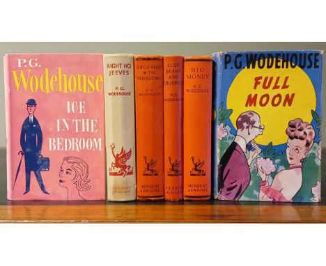 A collection of P.G. Wodehouse: Full Moon, First edition, First printing, spotting at edges, shelf lean, unclipped d.j., rubb