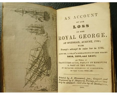 An Account of the Loss of the Royal George, bound in wood recovered from the ship, 11.7 x 7cm, some rubbing at spine, printed