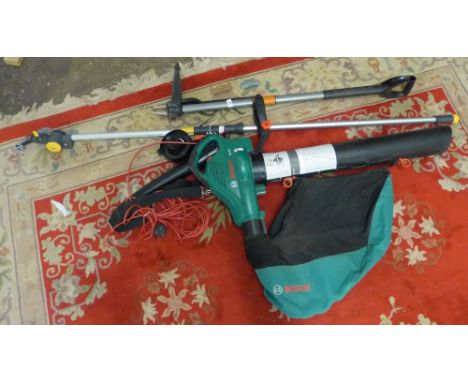 A Bosch electric garden vacuum together with a branch lopper and weeder (3)