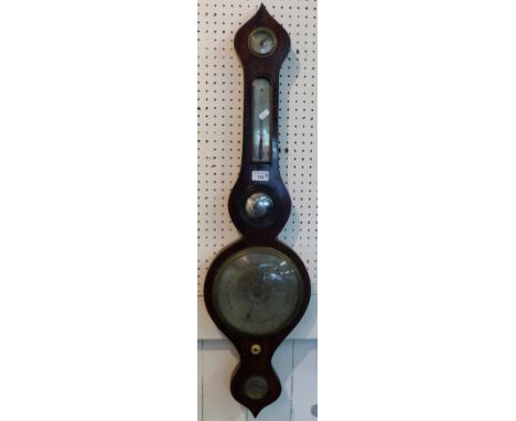 A 19th century rosewood onion topped mercury barometer