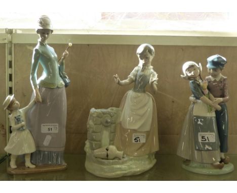 Lladro figurine Daisa 1978 together with Lladro group of two children Daisa 1980 and a Nao figurine (3)