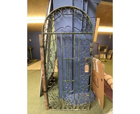 Large arched wrought iron garden gate (some wear) 