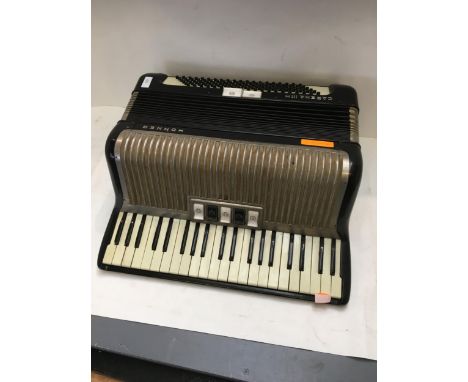 Hohner Carena III M Accordion, and a modern violin and 2 bows 
