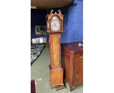 Small rosewood cased long case clock, with brass face and dial, inscribed  James e Niccoll, Channongate 
