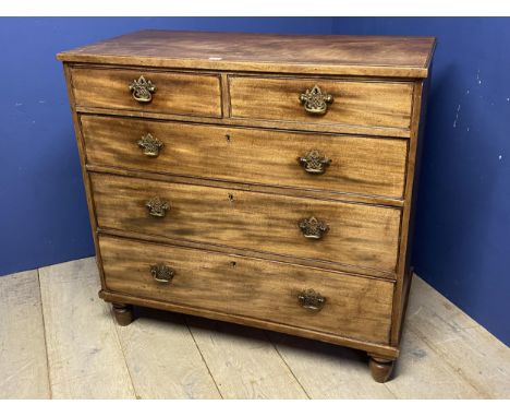 A Victorian light mahogany chest of 2 short over 3 long drawers, 108 cm wide x 103 cm high x 51cm depth 