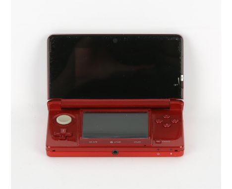 Nintendo 3DS Console [Flame Red] with UK Power Supply Consoles are untested and in used condition 