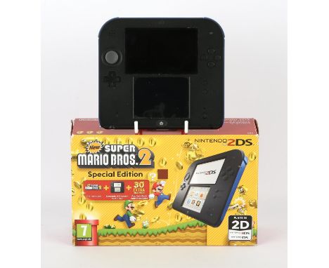 Nintendo 2DS Boxed Black/Blue console - New Super Mario Bros. 2 Special Edition Item is complete, boxed and untested All cont