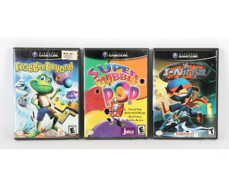 Nintendo GameCube 3D Adventure/Puzzle bundle (NTSC) Includes: I-Ninja, Frogger Beyond and Super Bubble Pop Games are complete
