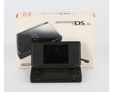 Nintendo DS Lite Boxed Black Console Item is boxed, complete and in used condition Outer box has some marks and general wear 