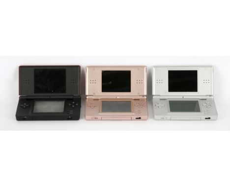 Nintendo DS Lite Console bundle [Metallic] with UK Power Supply (x3) Includes: Metallic Rose, Metallic Silver and Crimson & B