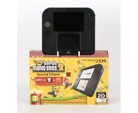 Nintendo 2DS Boxed Black/Blue console - New Super Mario Bros. 2 Special Edition Item is complete, boxed, and untested All con