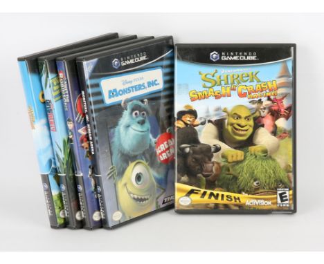 Nintendo GameCube Animated Movie Tie-in bundle (NTSC) Includes: Monsters, Inc. Scream Arena, Shrek Smash 'N' Crash Racing, Ov