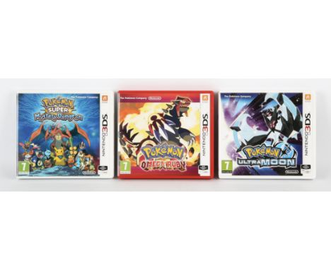 Nintendo 3DS Pokémon bundle (PAL) Includes: Pokémon Omega Ruby, Pokémon Ultra Moon and Pokémon Super Mystery Dungeon Games ar