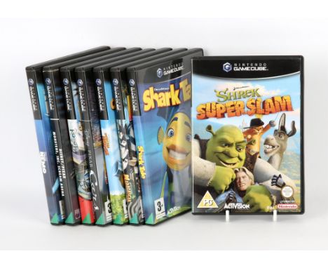 Nintendo GameCube Animated Movie Tie-in bundle (PAL) Includes: Cars, Shrek Super Slam, Shark Tale, Madagascar, Over the Hedge