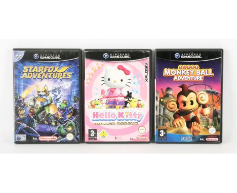 Nintendo GameCube Mascot Adventure bundle (PAL) Includes: Hello Kitty Roller Rescue, Super Monkey Ball Adventure and Star Fox