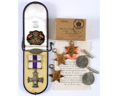A MILITARY CROSS AND BAR CASUALTY TO THE DERBYSHIRE YEO/RA A Military Cross George V1 (1942) and Bar dated 1943, in the case 