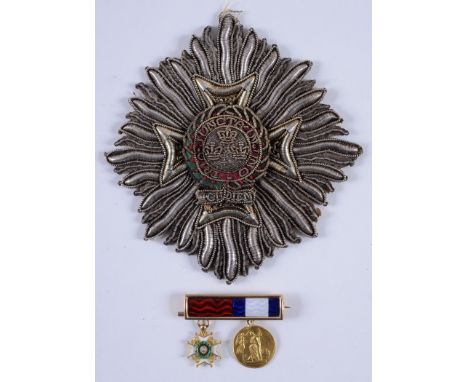 THE MINIATURE MEDALS OF THE CAPTAIN OF HMS AFRICA. A miniature pair of medals mounted for wear, also GCB breast star awarded 