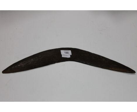 A BOOMERANG. An Aborignal hunting hardwood boomerang, just over 18" overall length.