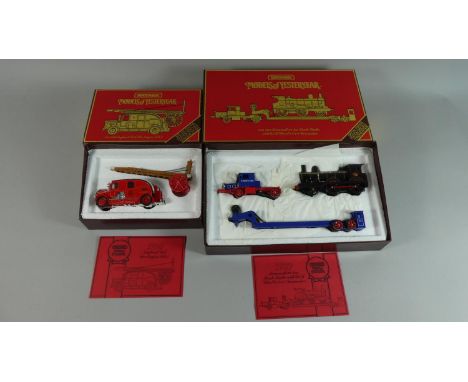 Two Boxed Matchbox Models of Yesteryear to include YS-91936 Leyland Cub Fire Engine FK7 and YS-16 1929 100 Ton Truck Trailer 