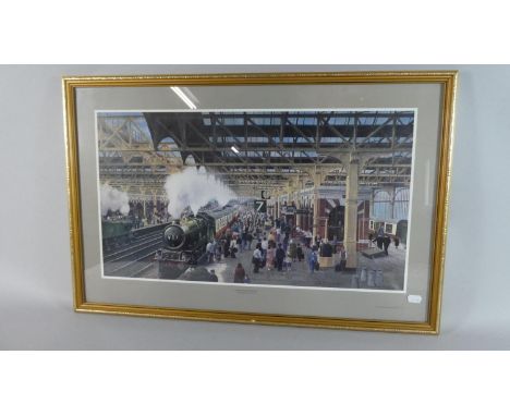 A Framed Railway Print, Snow Hill Station by Robert Calvert 