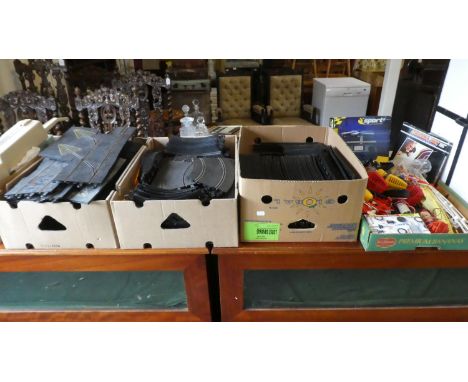 Four Boxes of Scalextric Track and Accessories. Race Tuning Set, Sport Lap Counter/Timer, Controls Etc. 
