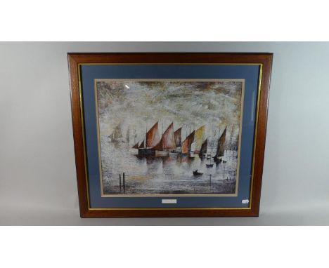A Framed Print Sailing Boats, 65cm Wide 