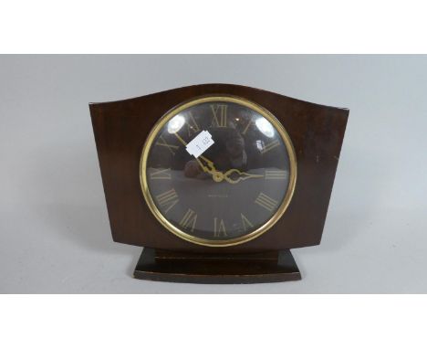 A Mid 20th Century Westclox Mahogany Mantle Clock, 23cm Wide, Working 