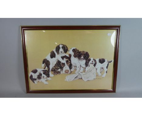 A Framed Pollyanna Pickering Print Depicting Spaniels 