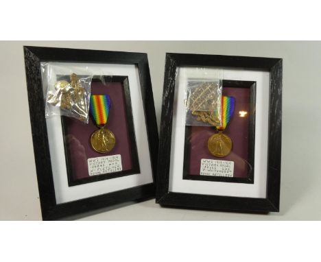 Two WWI Victory Medals Awarded to W Fletcher and J Whitehurst Both Royal Artillery Together with Two Cap Badges and Royal Art