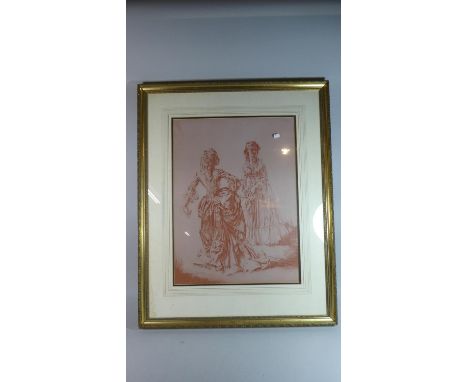 A Large Framed Russell Flint Print of Two Maidens Together with a Limited Edition Floral Print 