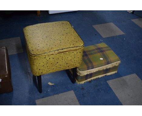 Two Vintage Lift Top Sewing Boxes 