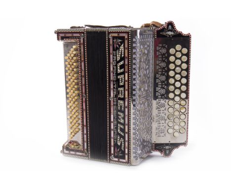 SUPREMUS THREE ROW DIATONIC THREE VOICEwith mother of pearl buttons, late 1930s