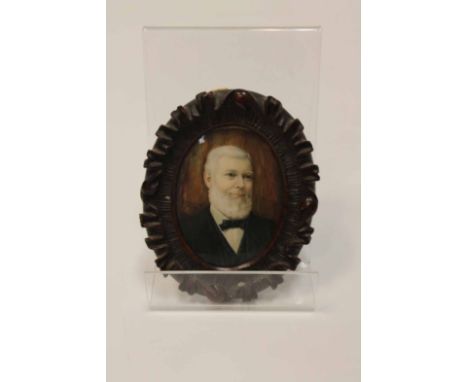 PORTRAIT MINIATURE OF SIR JAMES RITCHIE, LORD MAYOR OF LONDONpainted on ivory, signed by M. Eagerly and dated 1903, inscribed