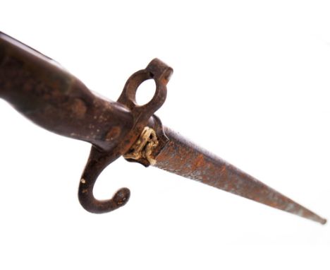 AMERICAN CIVIL WAR BAYONET by Collins &amp; Co, Hartford, Conneticut, with ribbed metal handle and scabbars, 69cm long overal