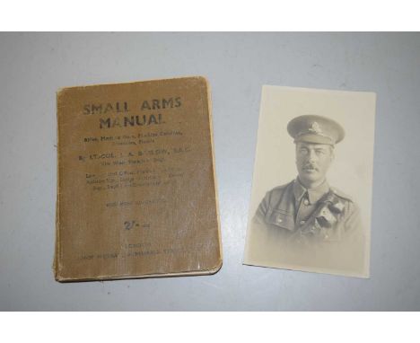 Lieutenant Colonel Barlow, small arms manual together with a further photographic postcard